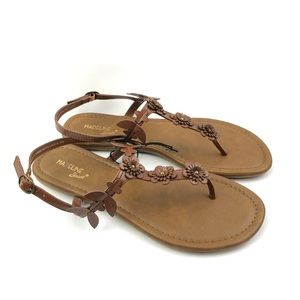 Madeline Stuart brown flat sandals
